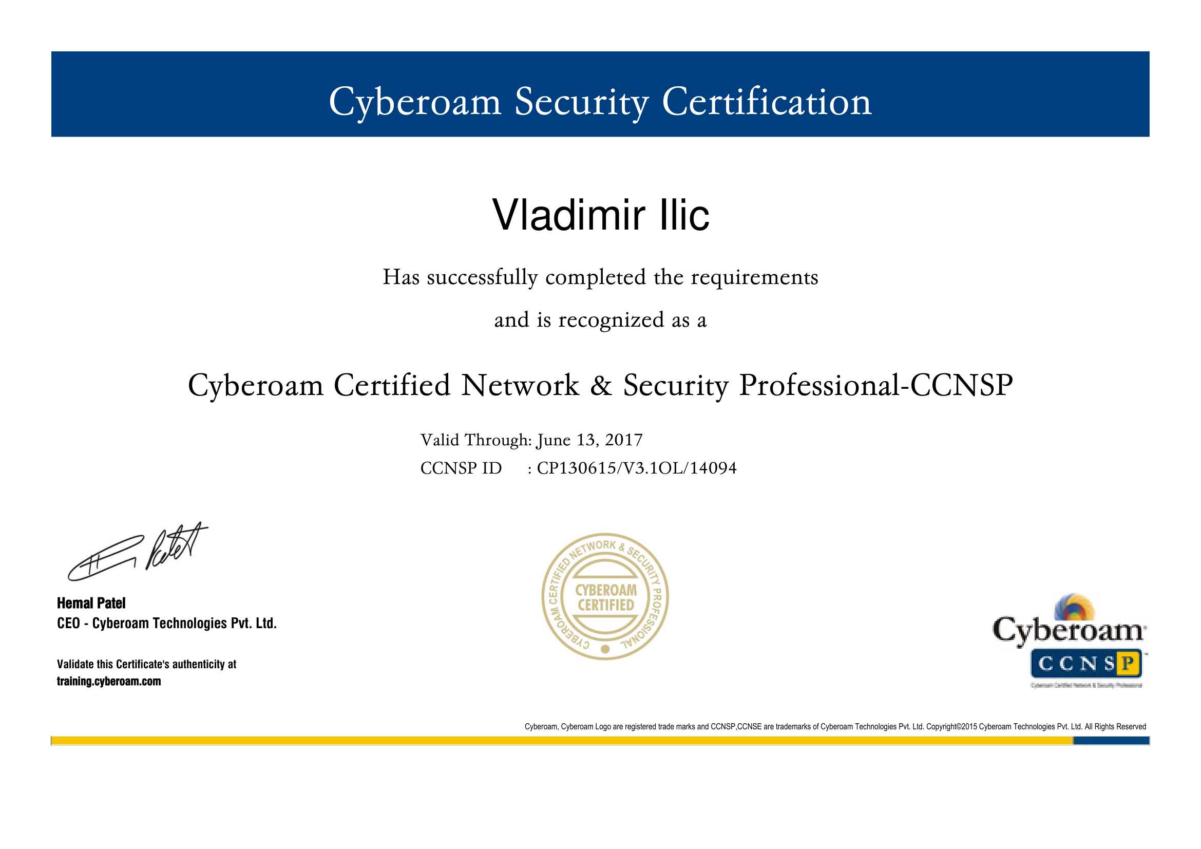 Cyberoam Certified Network and Security Professional